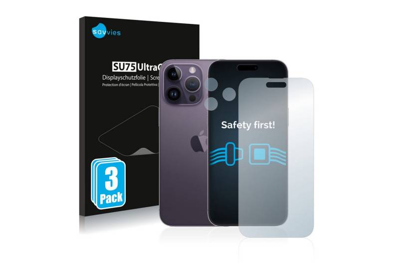 Savvies Displayschutzfolie Schutzfolie für Apple iPhone 14 Pro Max (Display+Kamera), 6 Stück, Displayschutz Schutz Folie Klar Transparent von Savvies