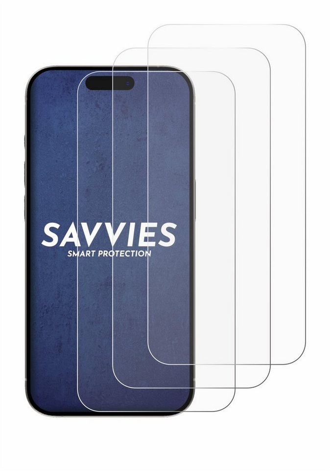 Savvies Schutzfolie für Apple iPhone 15, Displayschutzfolie, 6 Stück, Folie klar von Savvies