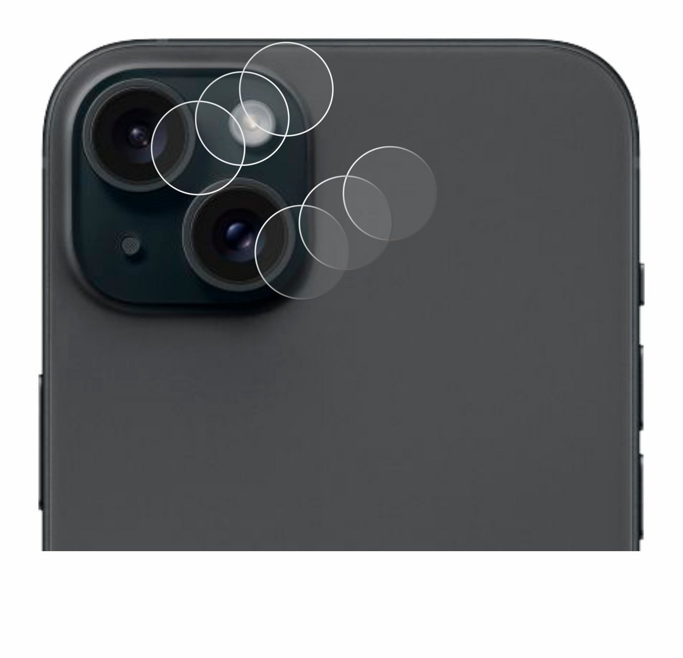 Savvies Schutzfolie für Apple iPhone 15 Plus (NUR Kameraschutz), Displayschutzfolie, 6 Stück, Folie klar von Savvies