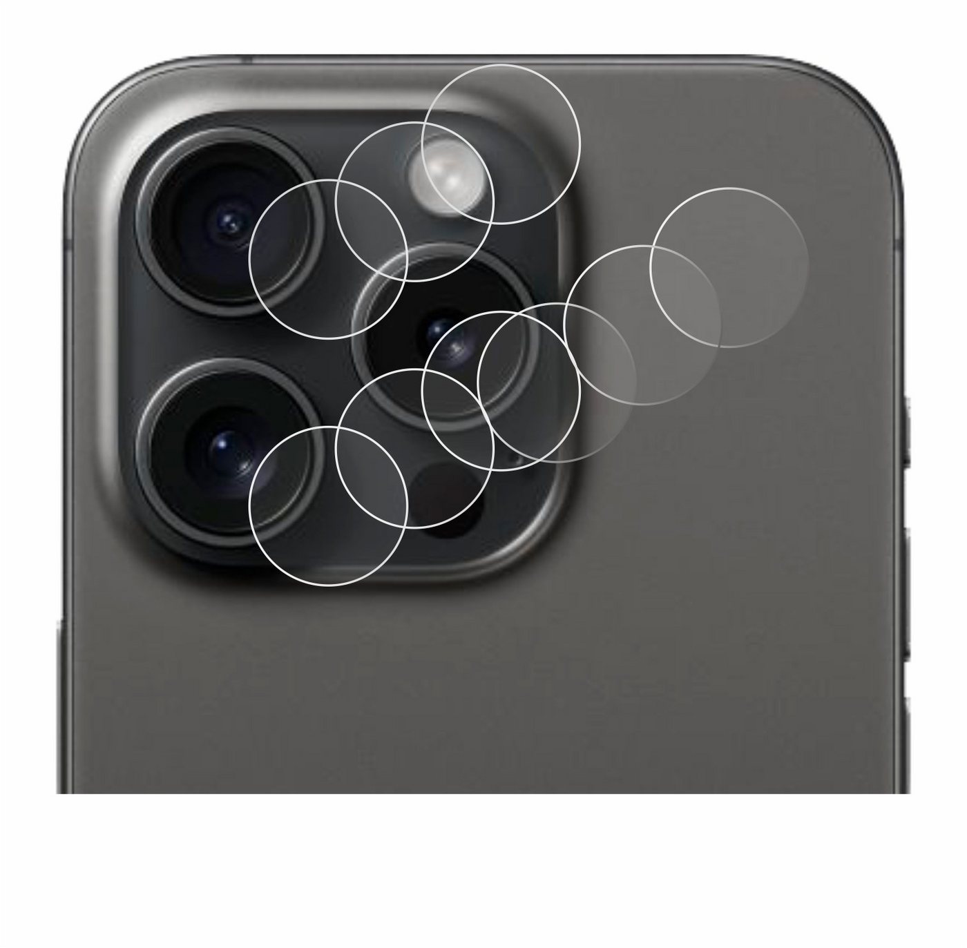 Savvies Schutzfolie für Apple iPhone 15 Pro (NUR Kameraschutz), Displayschutzfolie, 6 Stück, Folie klar von Savvies