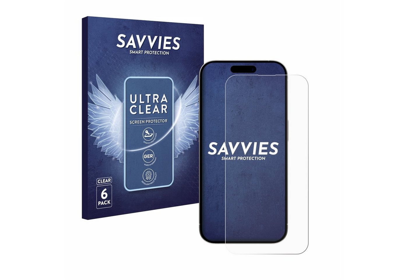 Savvies Displayschutzfolie Schutzfolie für Apple iPhone 15 Pro Max, 6 Stück, Displayschutz Schutz Folie Klar Transparent Savvies Displayschutzfolie Schutzfolie für Apple iPhone 15 Pro Max, 6 Stück, Displayschutz Schutz Folie Klar Transparent von Savvies