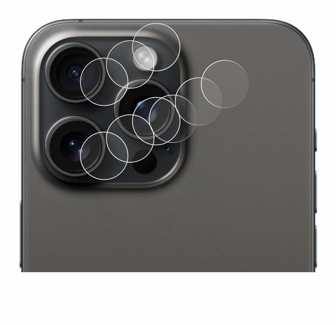 Savvies Schutzfolie für Apple iPhone 15 Pro Max (NUR Kameraschutz), Displayschutzfolie, 18 Stück, Folie klar von Savvies