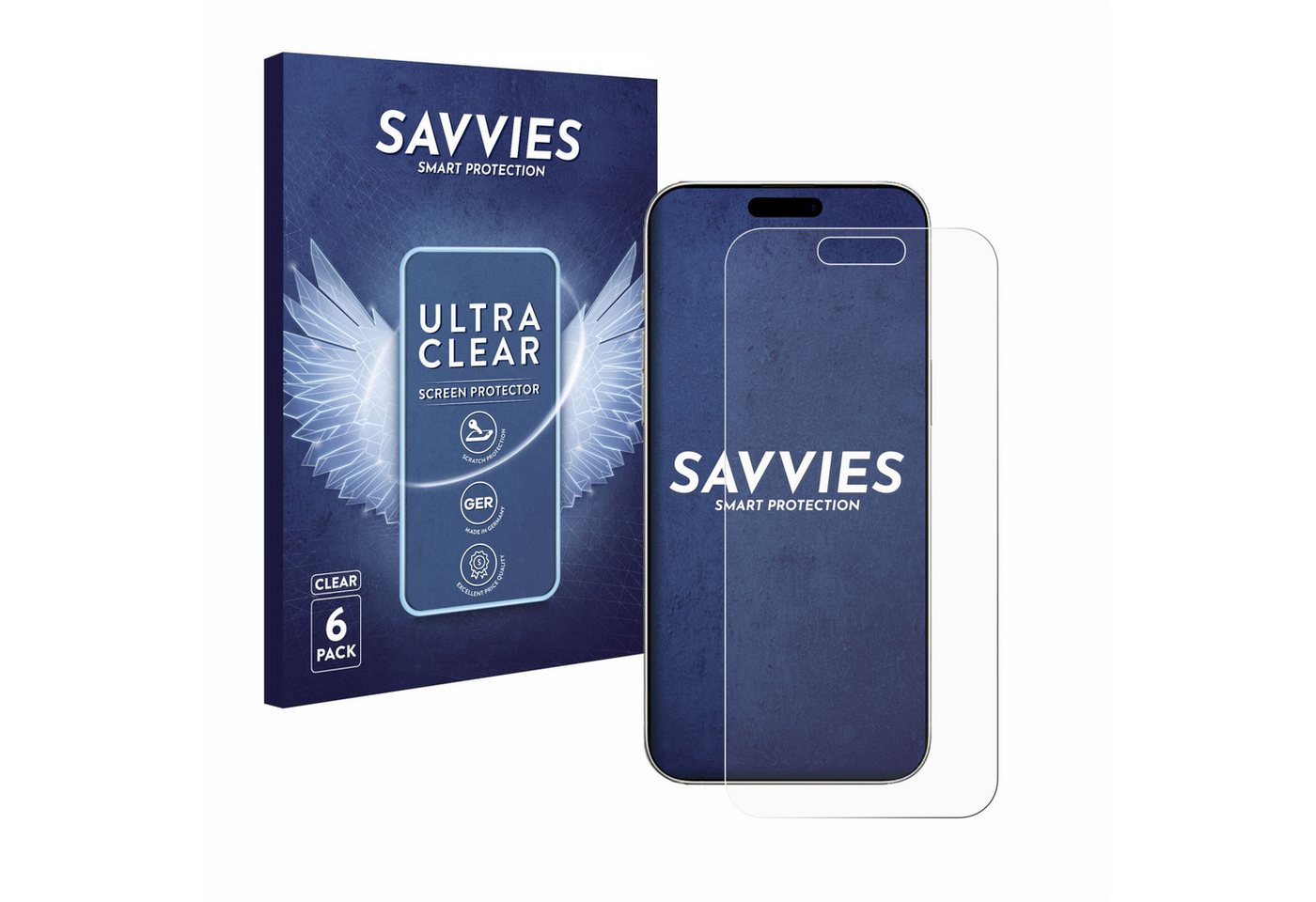 Savvies Displayschutzfolie Schutzfolie für Apple iPhone 16, 6 Stück, Displayschutz Schutz Folie Klar Transparent Savvies Displayschutzfolie Schutzfolie für Apple iPhone 16, 6 Stück, Displayschutz Schutz Folie Klar Transparent von Savvies