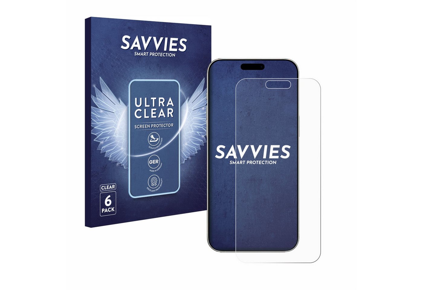 Savvies Displayschutzfolie Schutzfolie für Apple iPhone 16 Pro Max, 6 Stück, Displayschutz Schutz Folie Klar Transparent Savvies Displayschutzfolie Schutzfolie für Apple iPhone 16 Pro Max, 6 Stück, Displayschutz Schutz Folie Klar Transparent von Savvies
