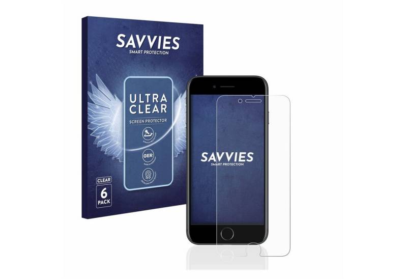 Savvies Displayschutzfolie Schutzfolie für Apple iPhone 7, 6 Stück, Displayschutz Schutz Folie Klar Transparent von Savvies