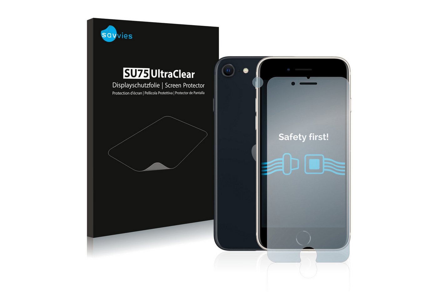 Savvies Schutzfolie für Apple iPhone SE 3 2022 (Display+Kamera), Displayschutzfolie, 18 Stück, Folie klar von Savvies