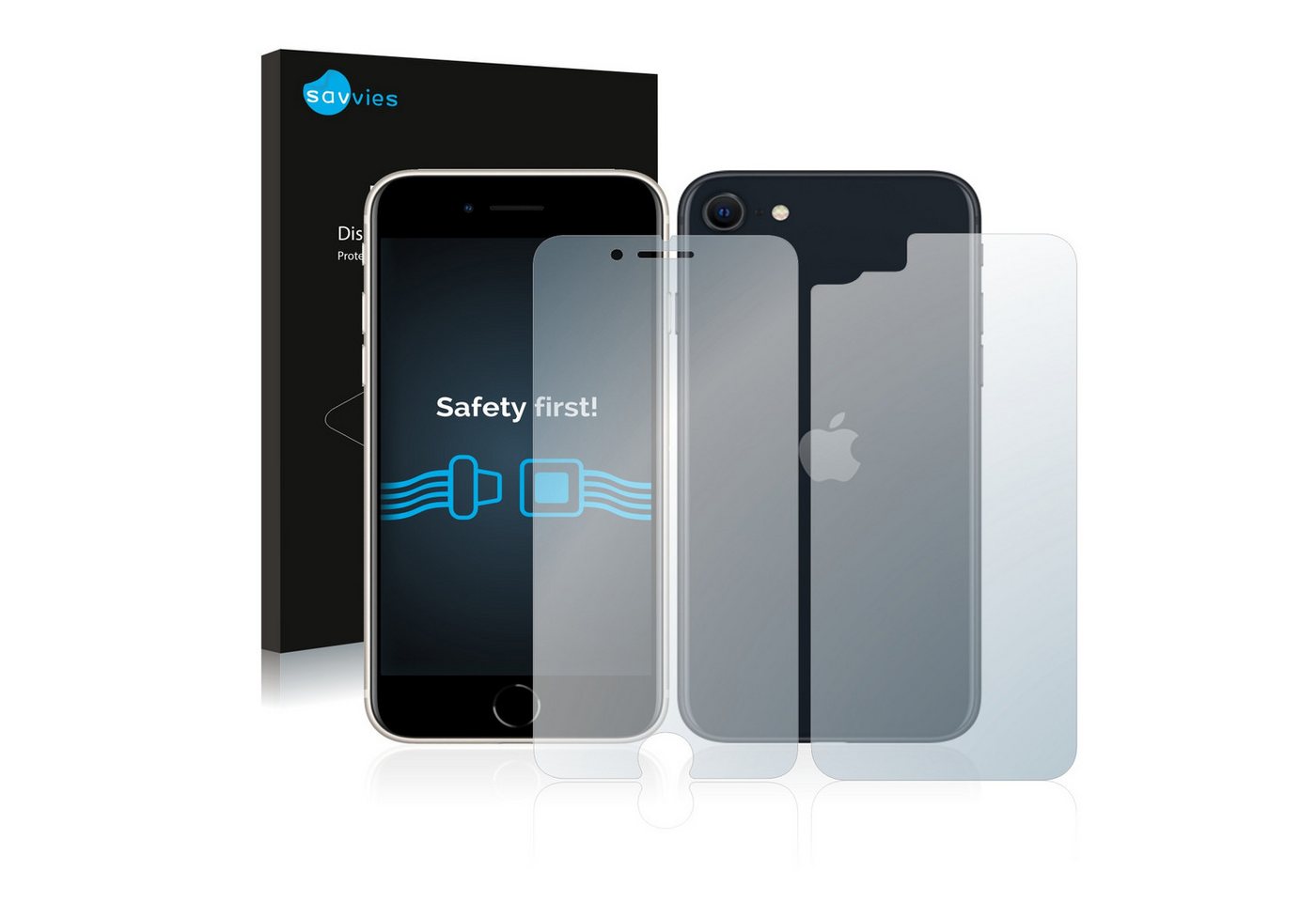 Savvies Schutzfolie für Apple iPhone SE 3 2022 (Display+Rückseite), Displayschutzfolie, 18 Stück, Folie klar von Savvies