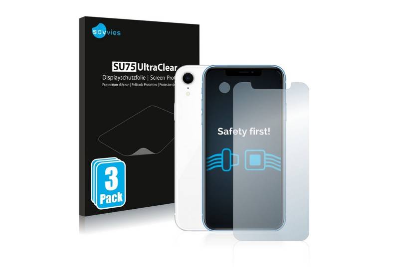 Savvies Displayschutzfolie Schutzfolie für Apple iPhone XR (Display+Kamera), 6 Stück, 6 Stück, Displayschutz Schutz Folie Klar Transparent von Savvies