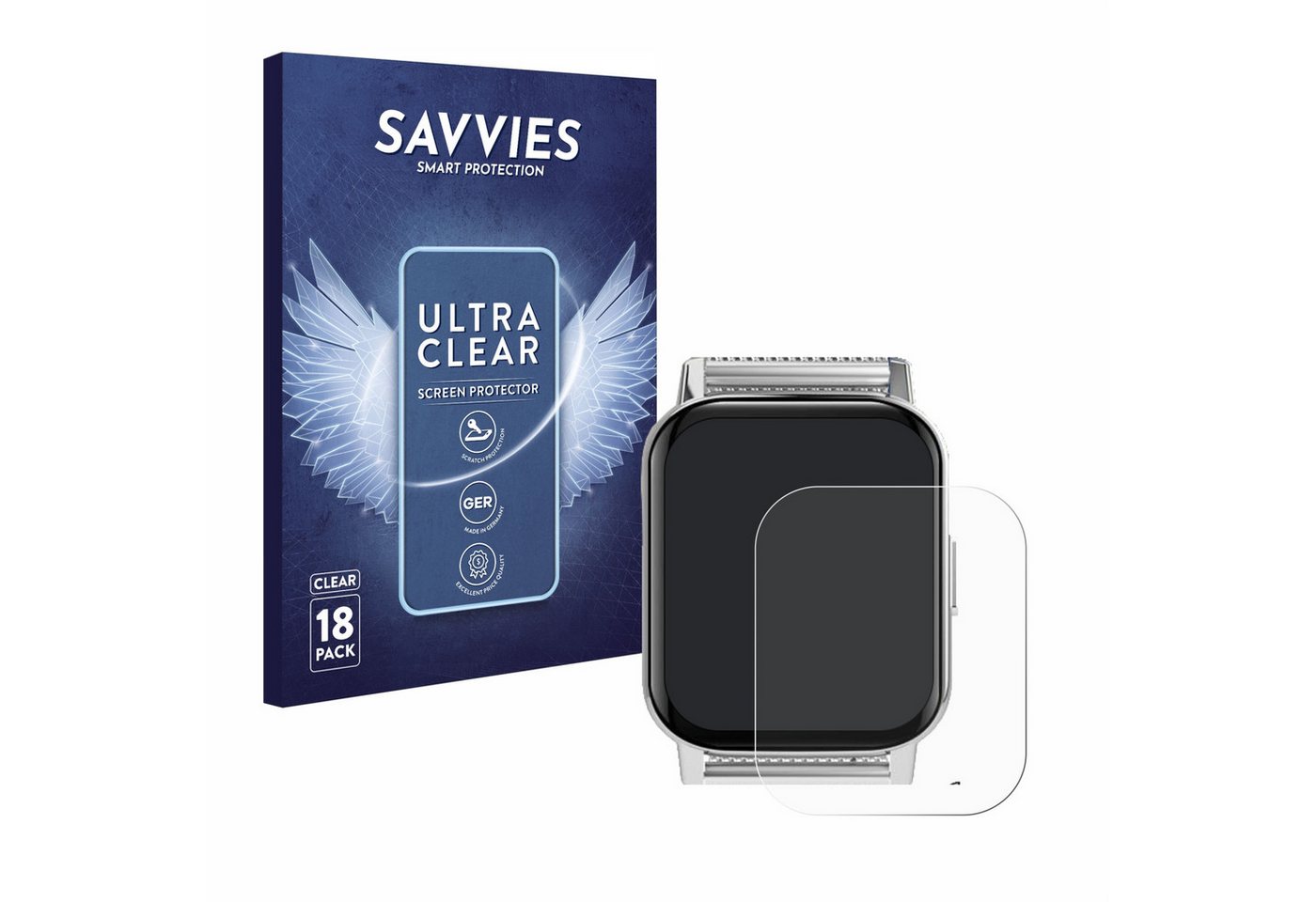 Savvies Schutzfolie für Banlvs Smartwatch 1.85, Displayschutzfolie, 18 Stück, Folie klar" von Savvies