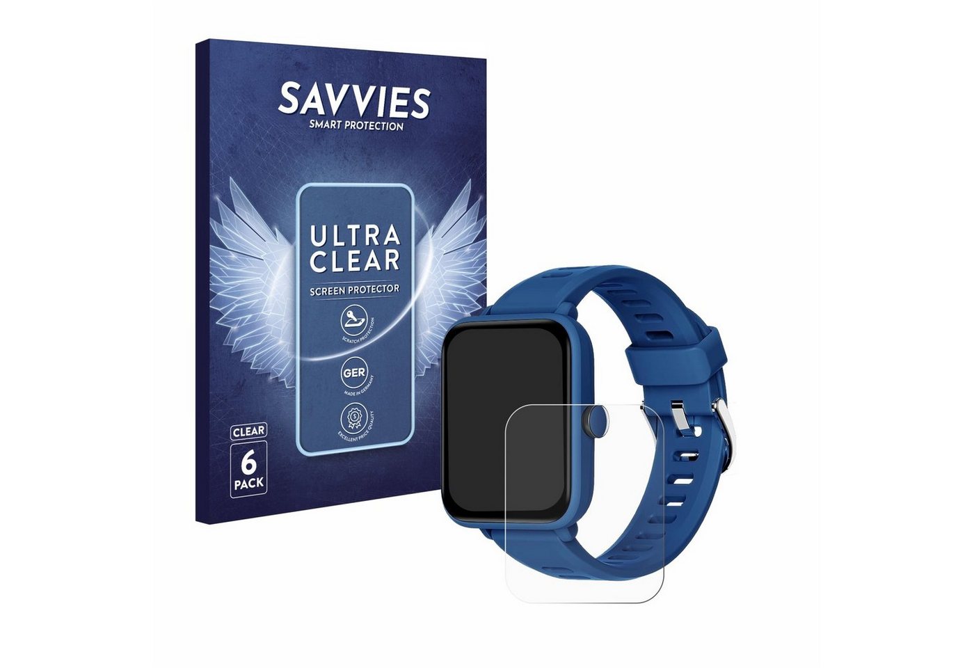Savvies Displayschutzfolie Schutzfolie für Biggerfive BW01 1.5", 6 Stück, Displayschutz Schutz Folie Klar Transparent von Savvies