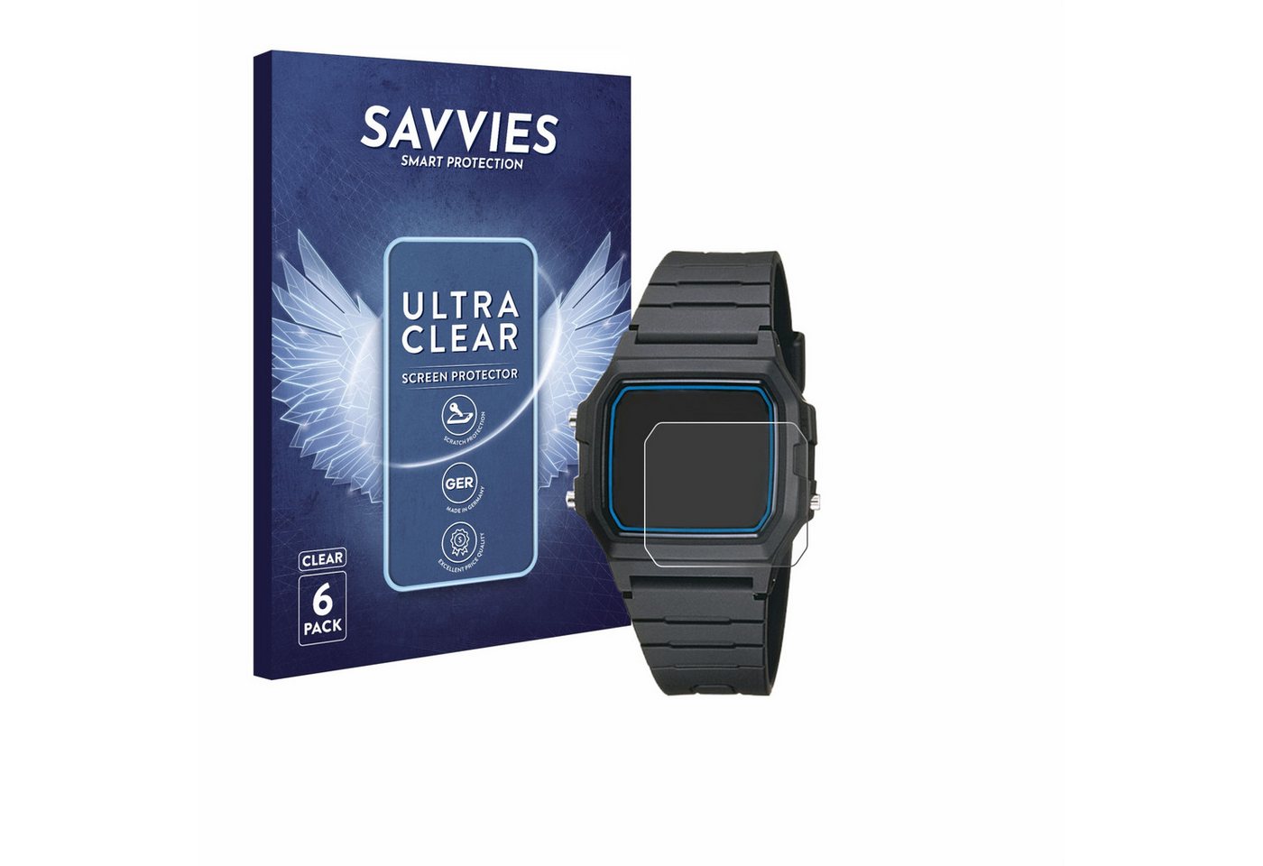 Savvies Displayschutzfolie Schutzfolie für Casio F-105W-1AWYEF, 6 Stück, Displayschutz Schutz Folie Klar Transparent Savvies Displayschutzfolie Schutzfolie für Casio F-105W-1AWYEF, 6 Stück, Displayschutz Schutz Folie Klar Transparent von Savvies