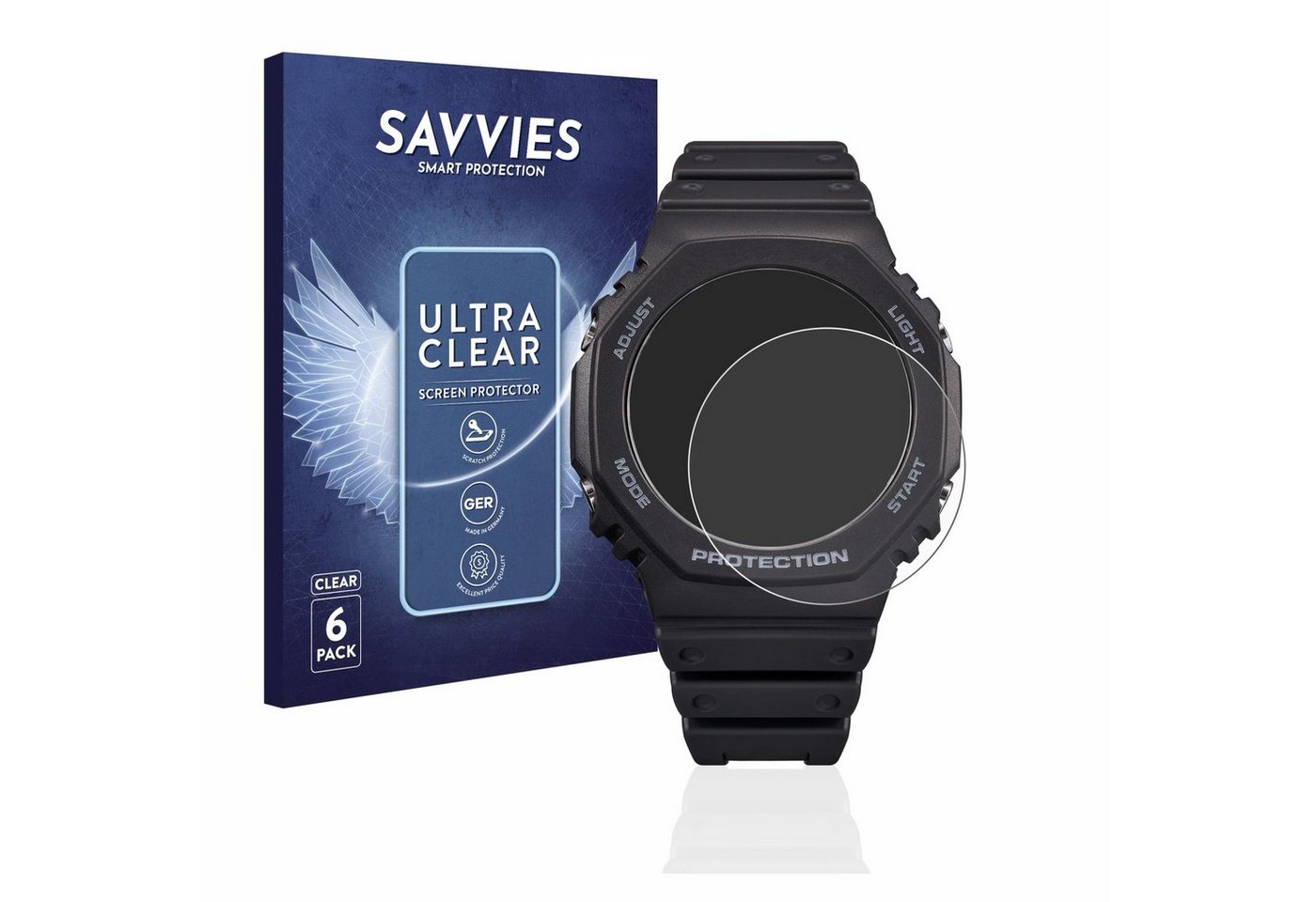 Savvies Displayschutzfolie Schutzfolie für Casio G-Shock GA-B2100, 6 Stück, Displayschutz Schutz Folie Klar Transparent Savvies Displayschutzfolie Schutzfolie für Casio G-Shock GA-B2100, 6 Stück, Displayschutz Schutz Folie Klar Transparent von Savvies