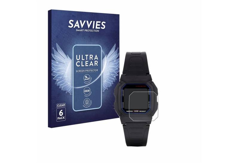 Savvies Displayschutzfolie Schutzfolie für Casio W-800H-1AVES, 6 Stück, 6 Stück, Displayschutz Schutz Folie Klar Transparent von Savvies