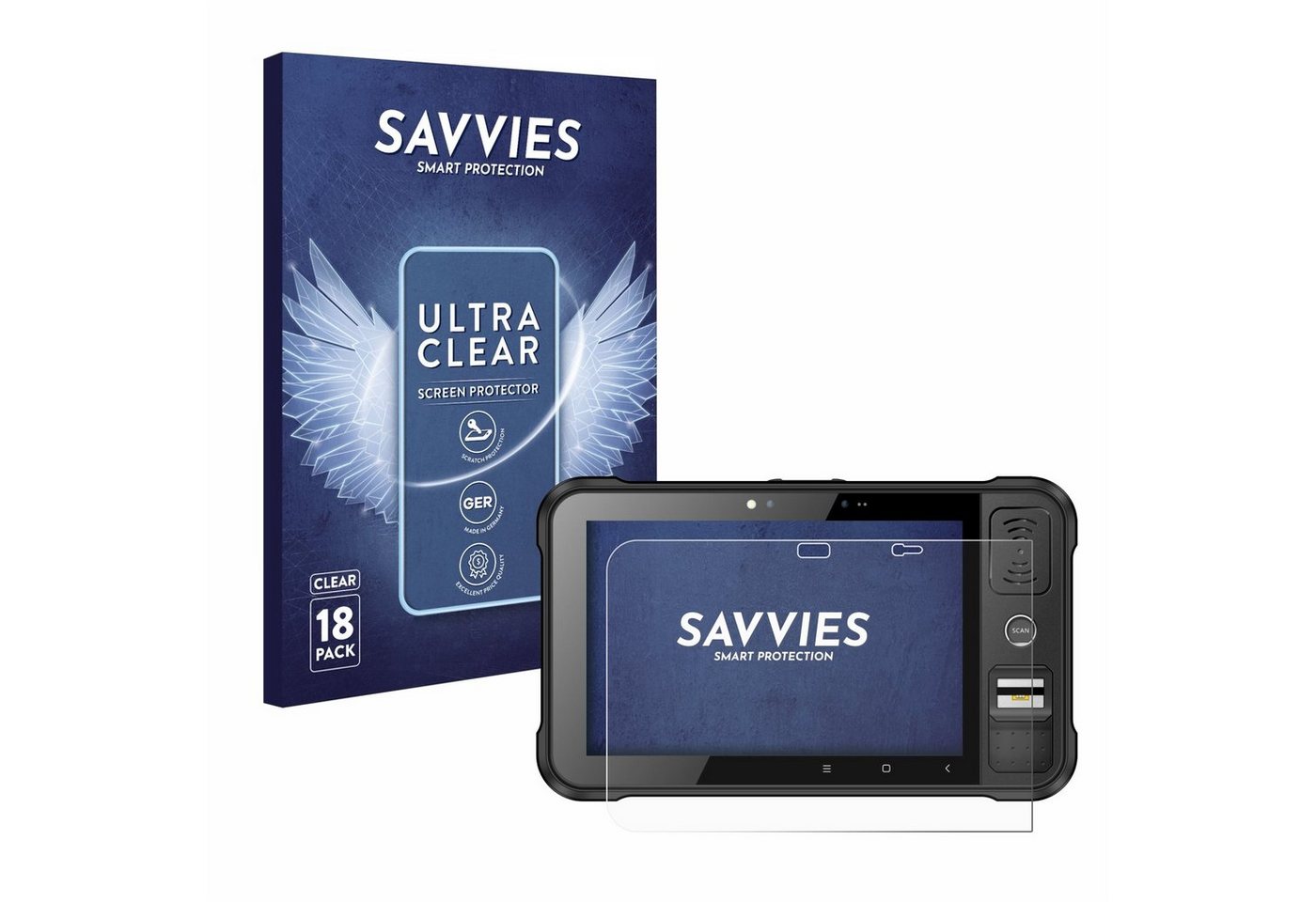 Savvies Schutzfolie für Chainway P80 RFID Tablet, Displayschutzfolie, 18 Stück, Folie klar von Savvies