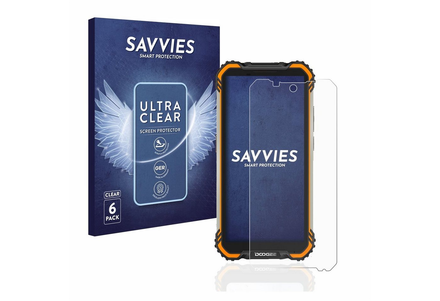 Savvies Schutzfolie für Doogee S58 Pro, Displayschutzfolie, 6 Stück, Folie klar von Savvies