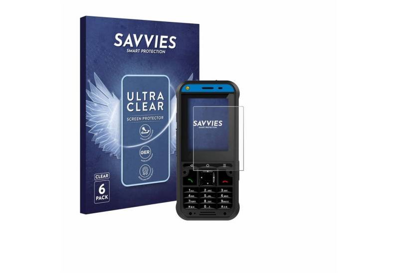 Savvies Schutzfolie für Ecom Ex-Handy 10 DZ1, Displayschutzfolie, 6 Stück, Folie klar von Savvies