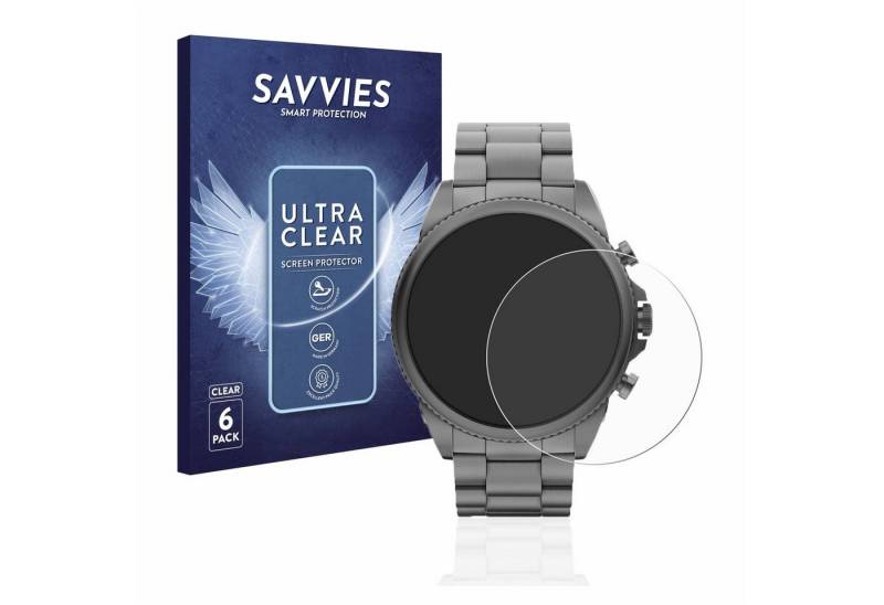 Savvies Displayschutzfolie Schutzfolie für Fossil Gen 6 (44mm), 6 Stück, 6 Stück, Displayschutz Schutz Folie Klar Transparent von Savvies
