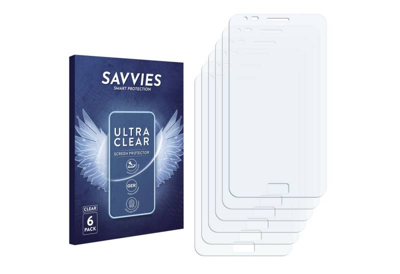 Savvies Schutzfolie für HaiPai I9220 3G, Displayschutzfolie, 6 Stück, Folie klar von Savvies