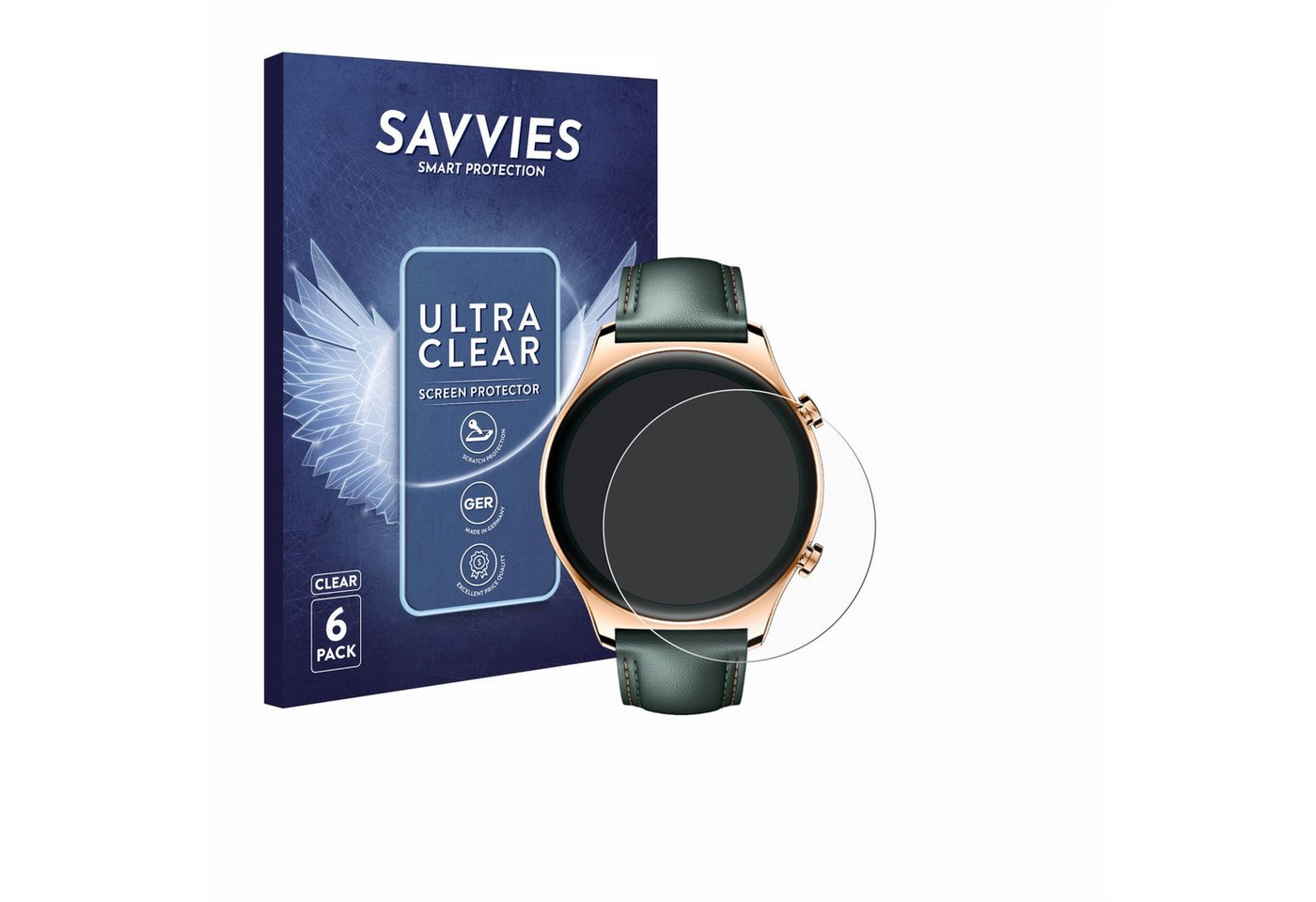 Savvies Schutzfolie für Honor Watch GS 4, Displayschutzfolie, 6 Stück, Folie klar von Savvies