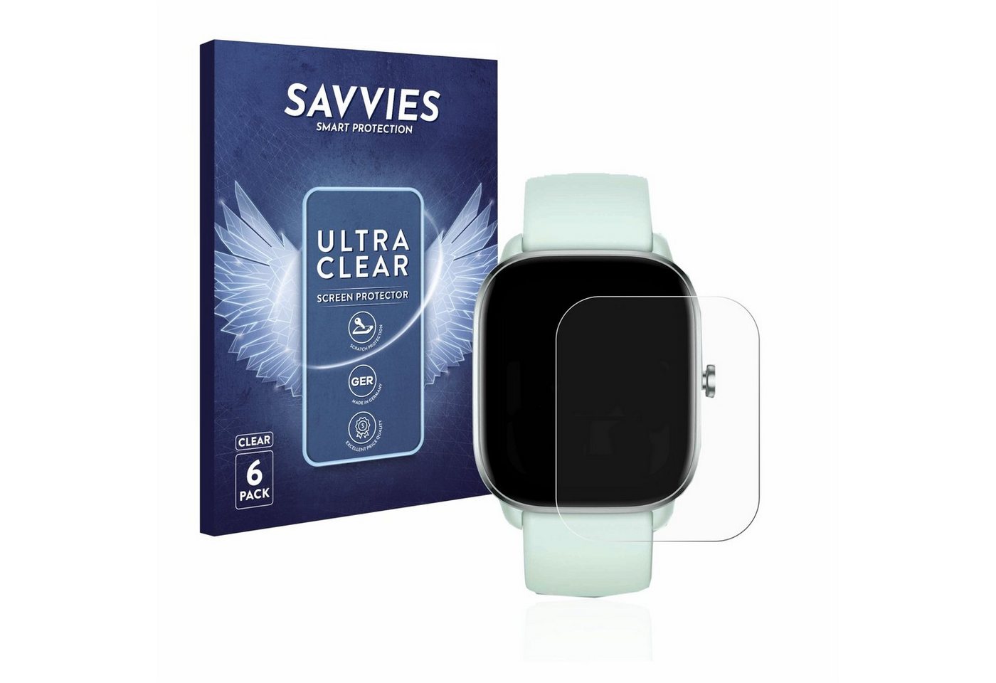 Savvies Displayschutzfolie Schutzfolie für Huami Amazfit GTS 4 Mini, 6 Stück, Displayschutz Schutz Folie Klar Transparent Savvies Displayschutzfolie Schutzfolie für Huami Amazfit GTS 4 Mini, 6 Stück, Displayschutz Schutz Folie Klar Transparent von Savvies