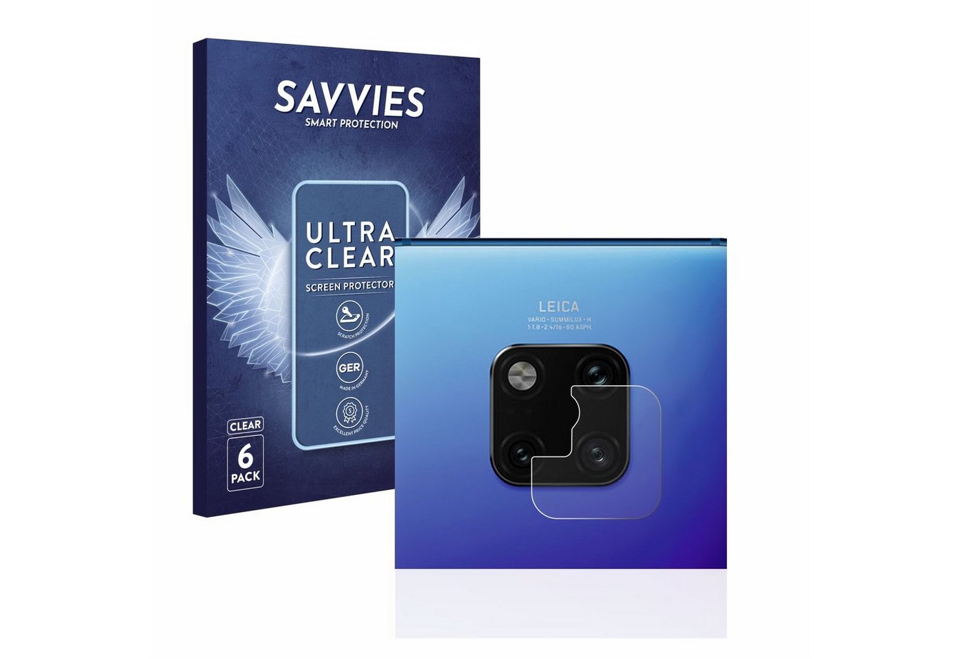 Savvies Displayschutzfolie Schutzfolie für Huawei Mate 20 Pro (NUR Kameraschutz), 6 Stück, Displayschutz Schutz Folie Klar Transparent von Savvies