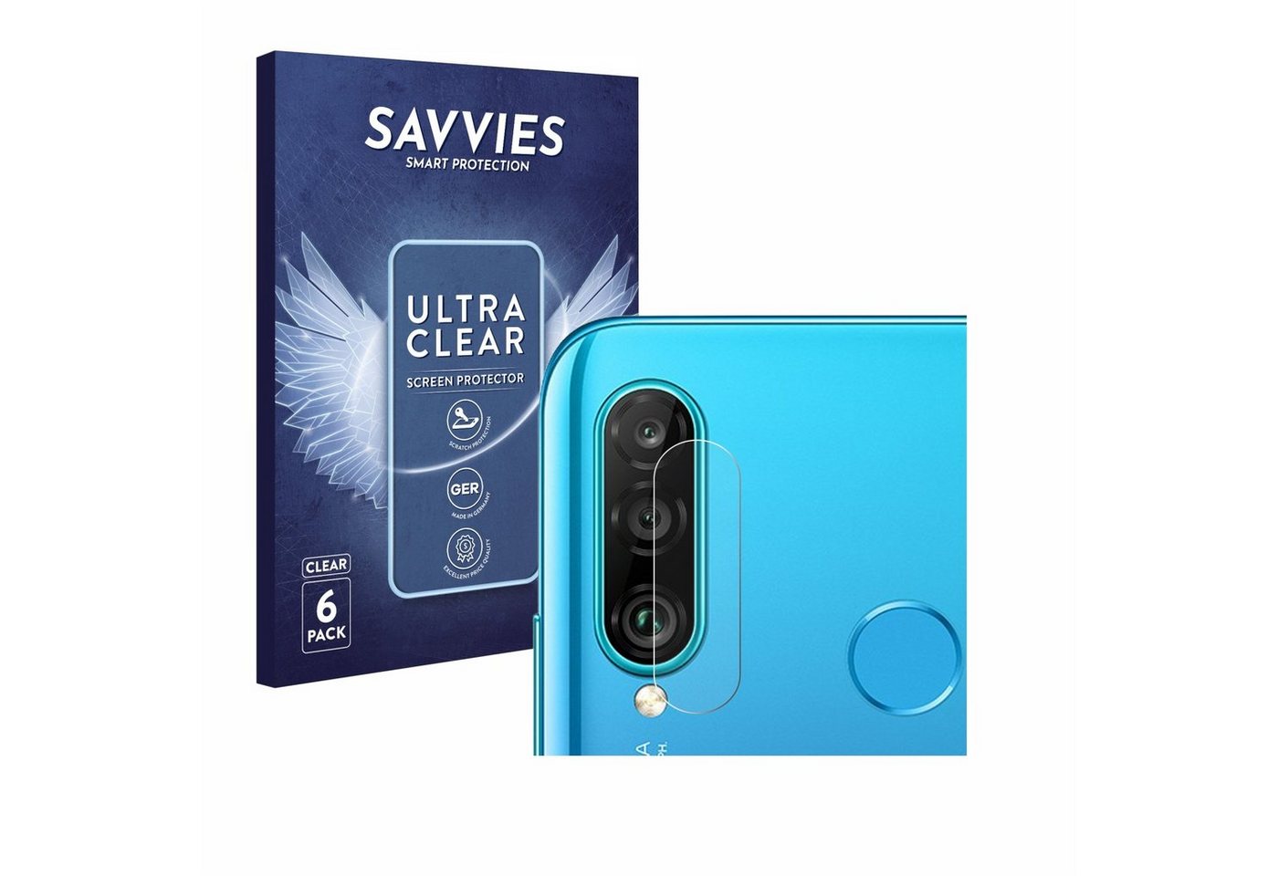 Savvies Displayschutzfolie Schutzfolie für Huawei P30 lite (NUR Kameraschutz), 6 Stück, Displayschutz Schutz Folie Klar Transparent von Savvies