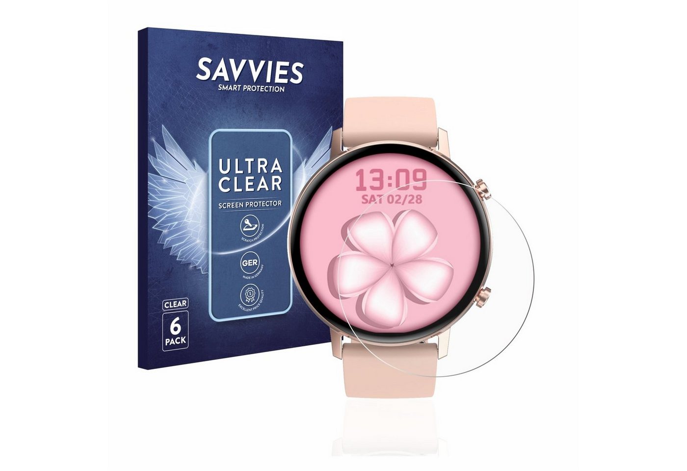 Savvies Schutzfolie für Levowatch F-Series, Displayschutzfolie, 6 Stück, Folie klar von Savvies