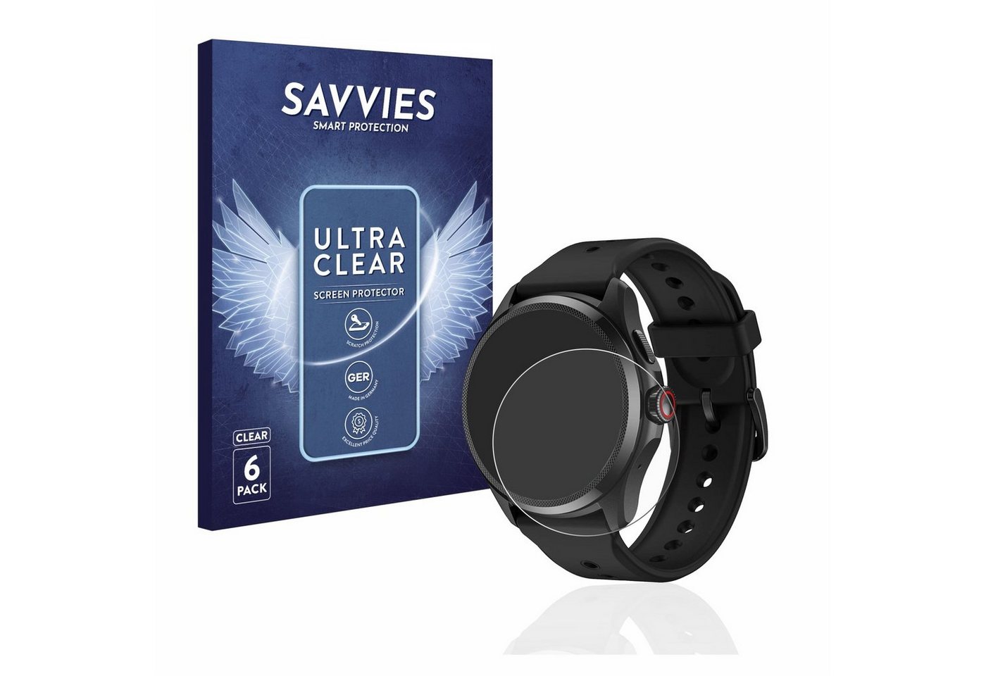 Savvies Displayschutzfolie Schutzfolie für Mobvoi TicWatch Pro 5, 6 Stück, Displayschutz Schutz Folie Klar Transparent Savvies Displayschutzfolie Schutzfolie für Mobvoi TicWatch Pro 5, 6 Stück, Displayschutz Schutz Folie Klar Transparent von Savvies