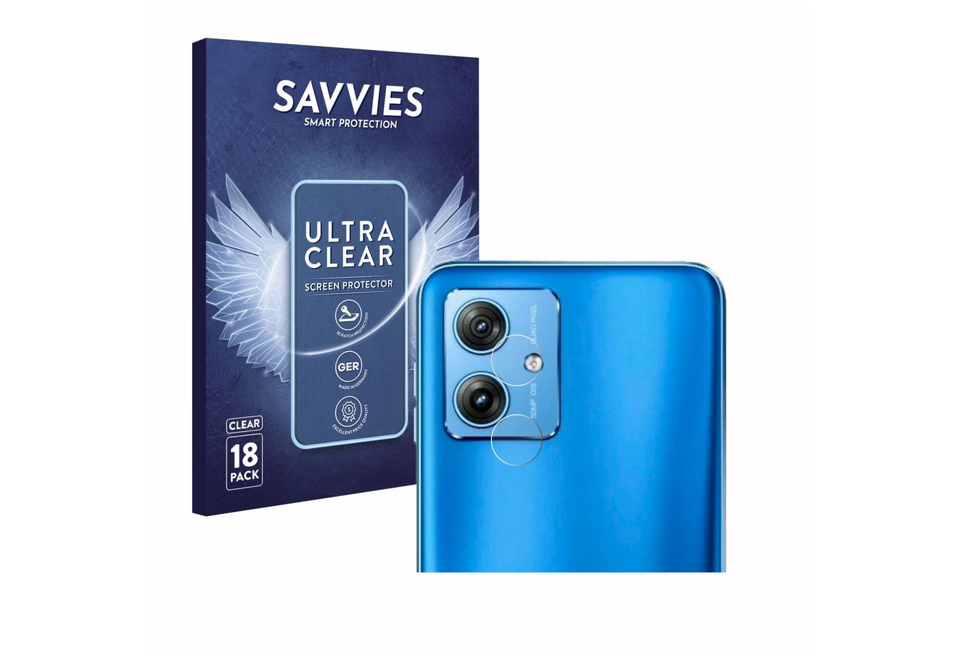 Savvies Schutzfolie für Motorola Moto G64 (NUR Kameraschutz), Displayschutzfolie, 18 Stück, Folie klar von Savvies