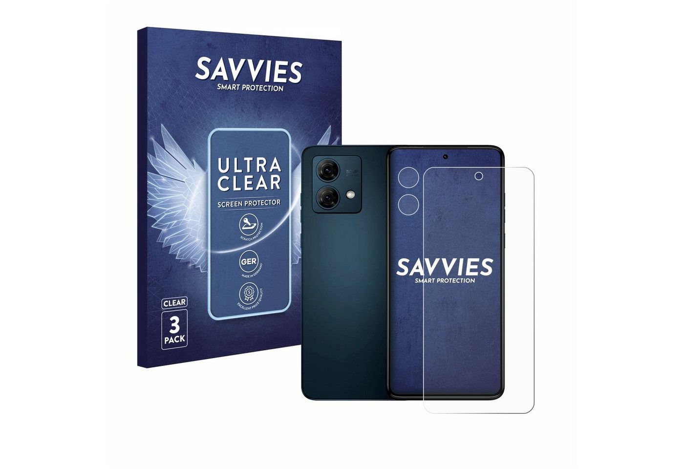 Savvies Schutzfolie für Motorola Moto G84 (Display+Kamera), Displayschutzfolie, 6 Stück, Folie klar von Savvies