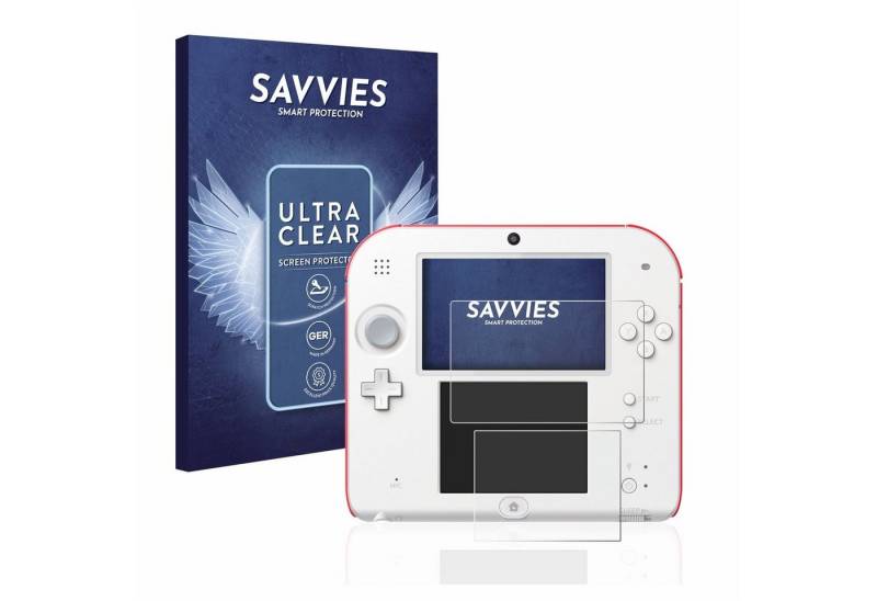 Savvies Schutzfolie für Nintendo 2DS, Displayschutzfolie, 18 Stück, Folie klar von Savvies