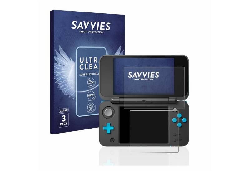 Savvies Schutzfolie für Nintendo 2DS XL, Displayschutzfolie, 6 Stück, Folie klar von Savvies