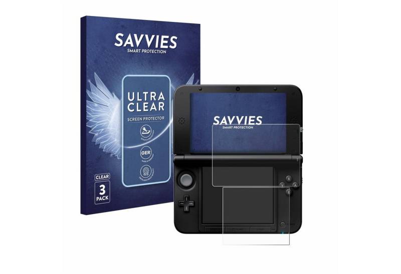 Savvies Schutzfolie für Nintendo 3DS XL SPM7800, Displayschutzfolie, 6 Stück, Folie klar von Savvies