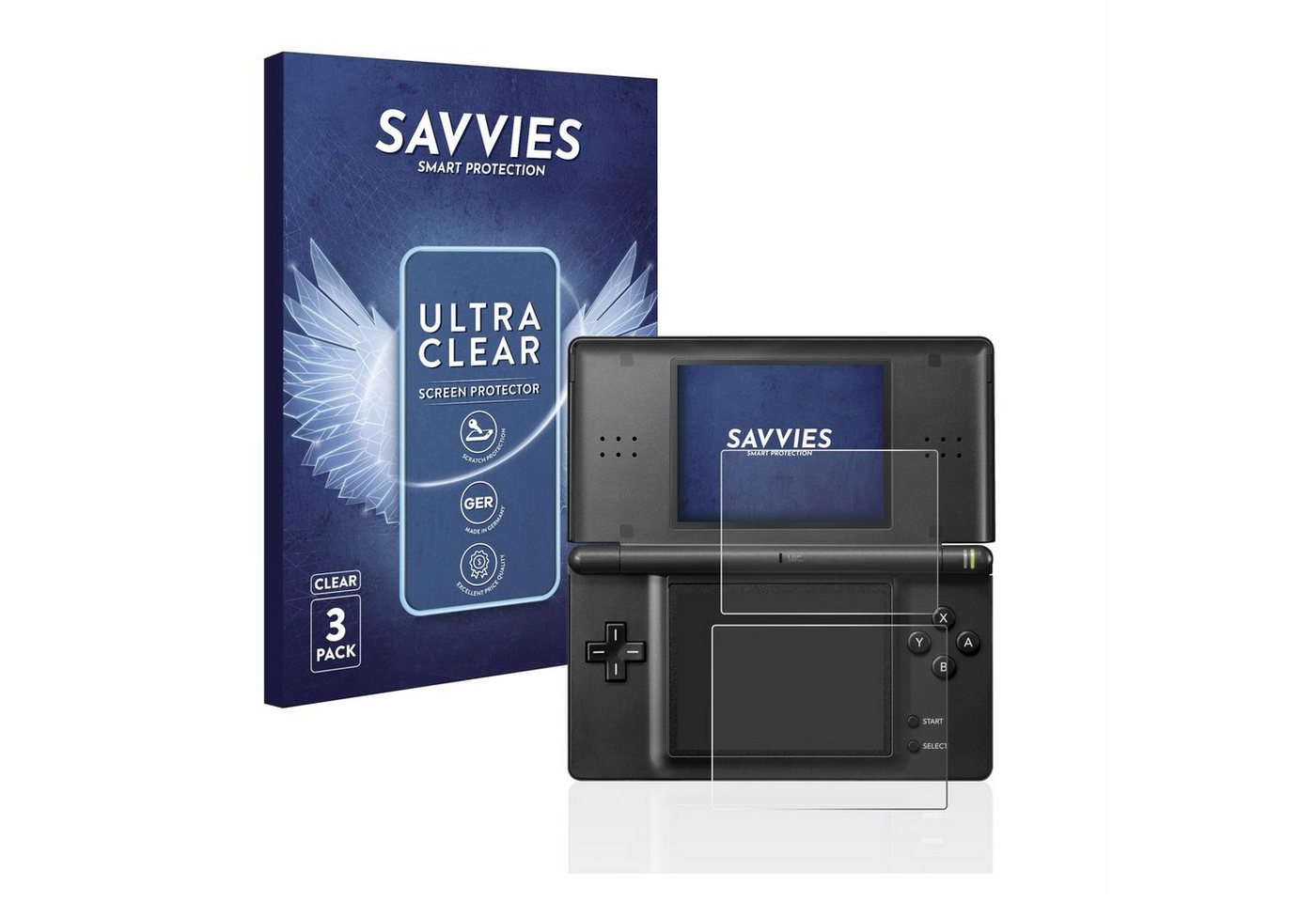 Savvies Schutzfolie für Nintendo DS LITE, Displayschutzfolie, 6 Stück, Folie klar von Savvies