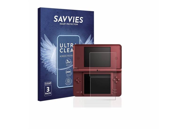 Savvies Schutzfolie für Nintendo DSi XL, Displayschutzfolie, 6 Stück, Folie klar von Savvies