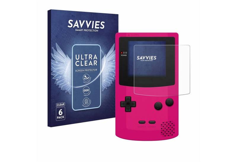 Savvies Schutzfolie für Nintendo Gameboy Color, Displayschutzfolie, 6 Stück, Folie klar von Savvies