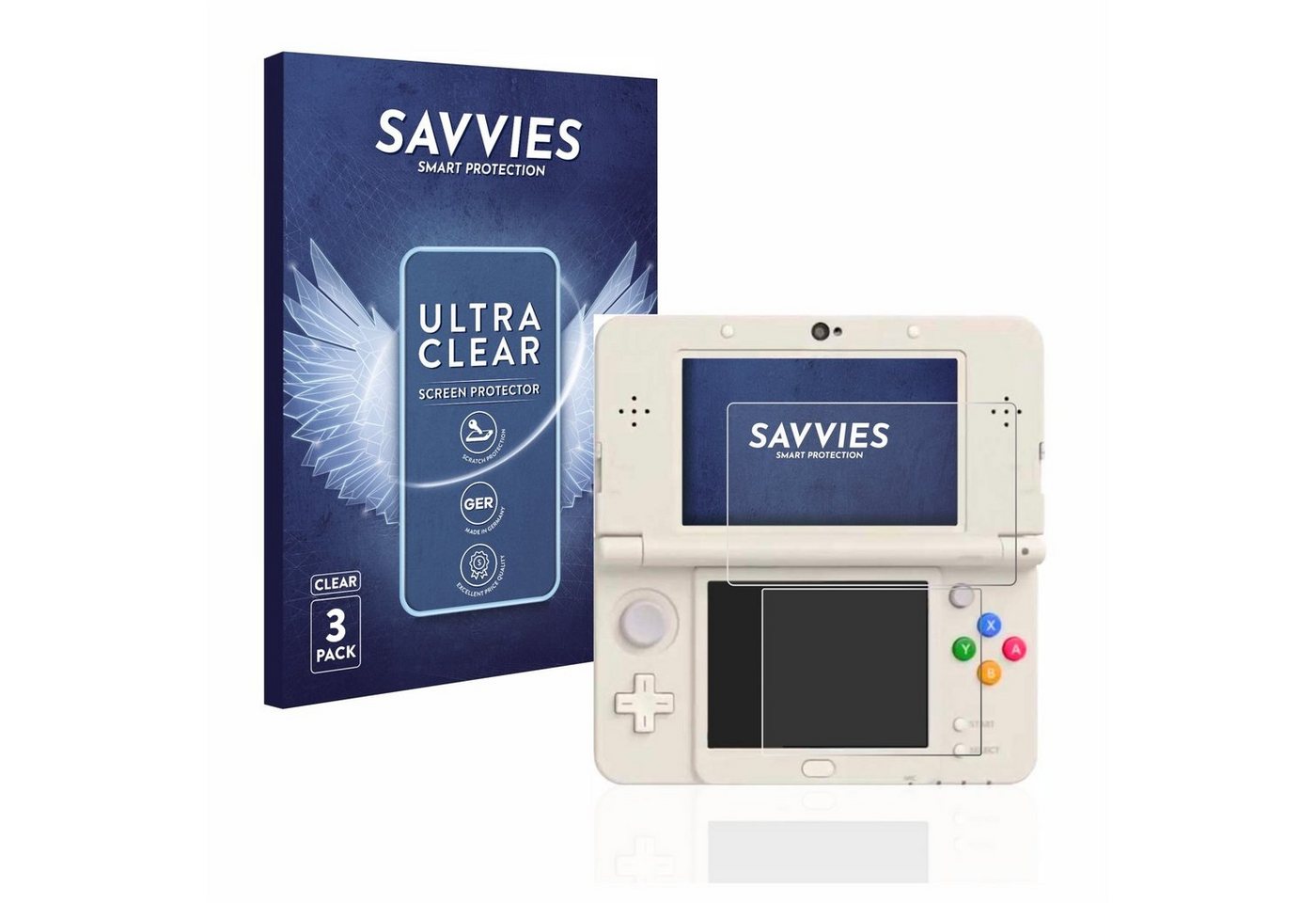 Savvies Schutzfolie für Nintendo New 3DS, Displayschutzfolie, 6 Stück, Folie klar von Savvies