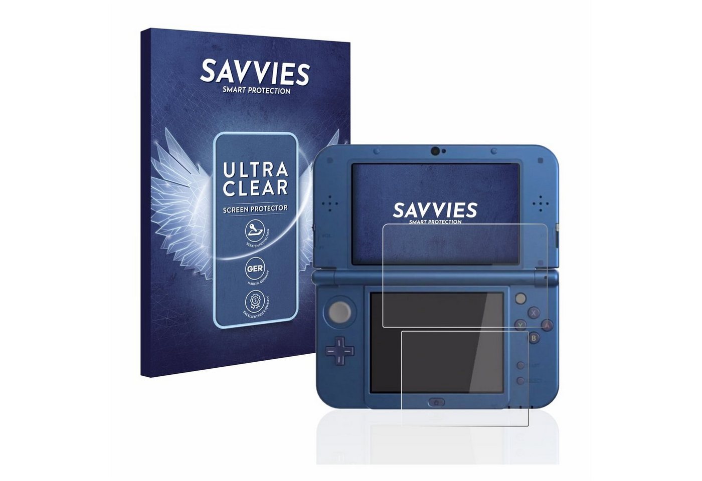 Savvies Schutzfolie für Nintendo New 3DS XL, Displayschutzfolie, 18 Stück, Folie klar von Savvies