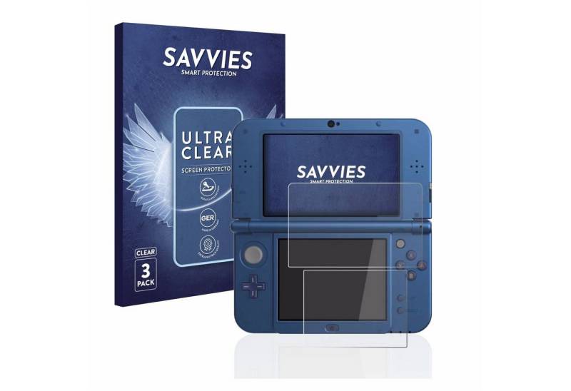 Savvies Schutzfolie für Nintendo New 3DS XL, Displayschutzfolie, 6 Stück, Folie klar von Savvies