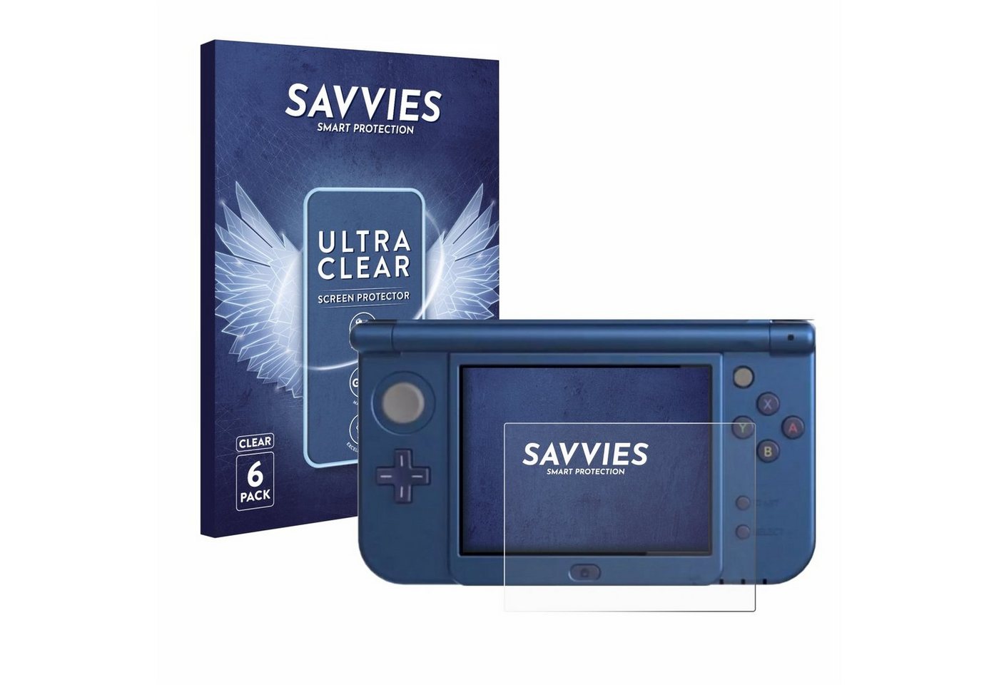 Savvies Schutzfolie für Nintendo New 3DS XL (Unteres Display), Displayschutzfolie, 6 Stück, Folie klar von Savvies