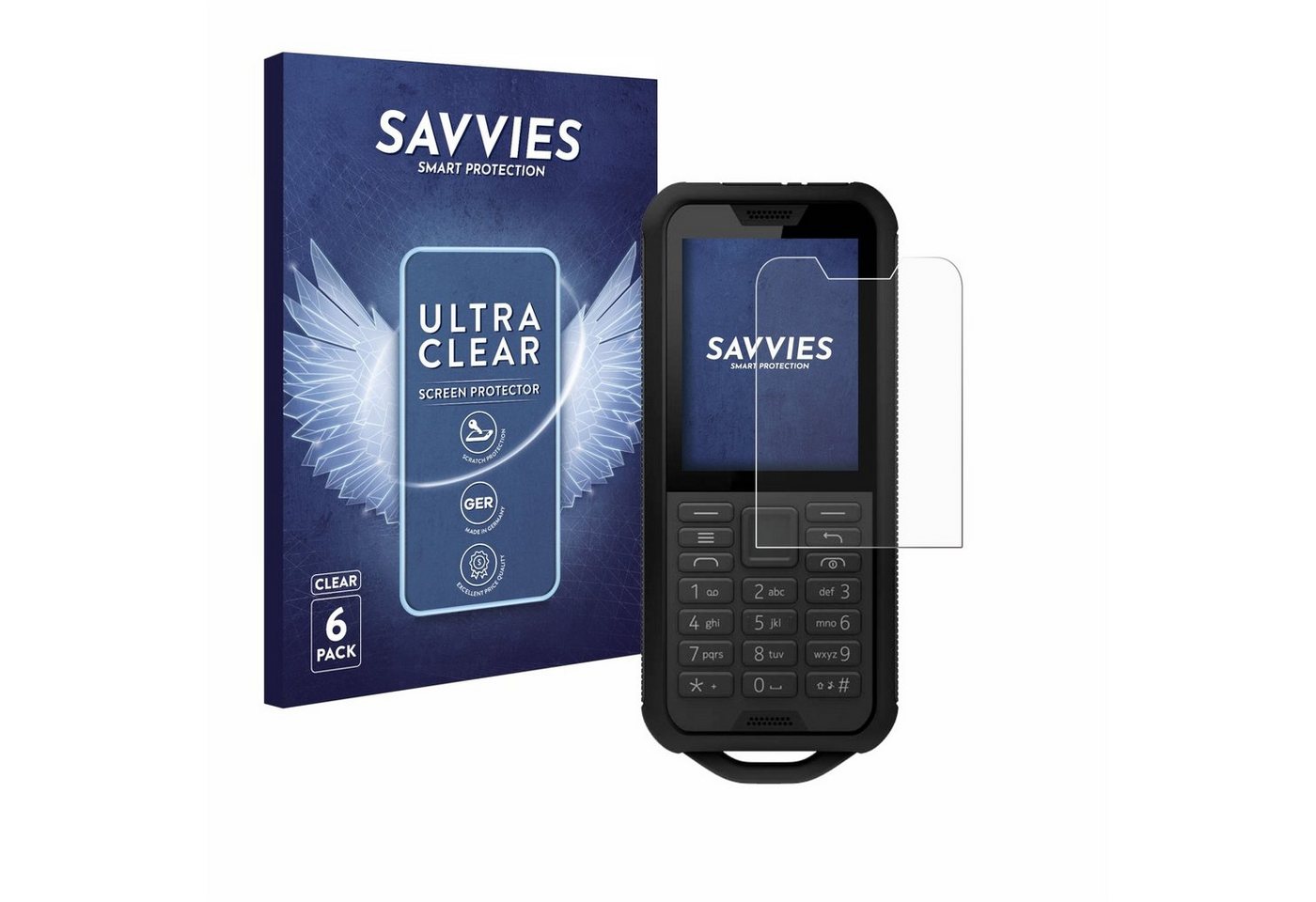 Savvies Schutzfolie für Nokia 800 Tough, Displayschutzfolie, 6 Stück, Folie klar von Savvies