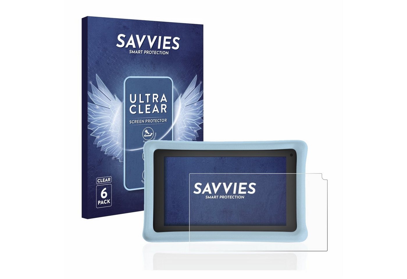 Savvies Schutzfolie für Pebble Gear 7 Kids Tablet, Displayschutzfolie, 6 Stück, Folie klar" von Savvies