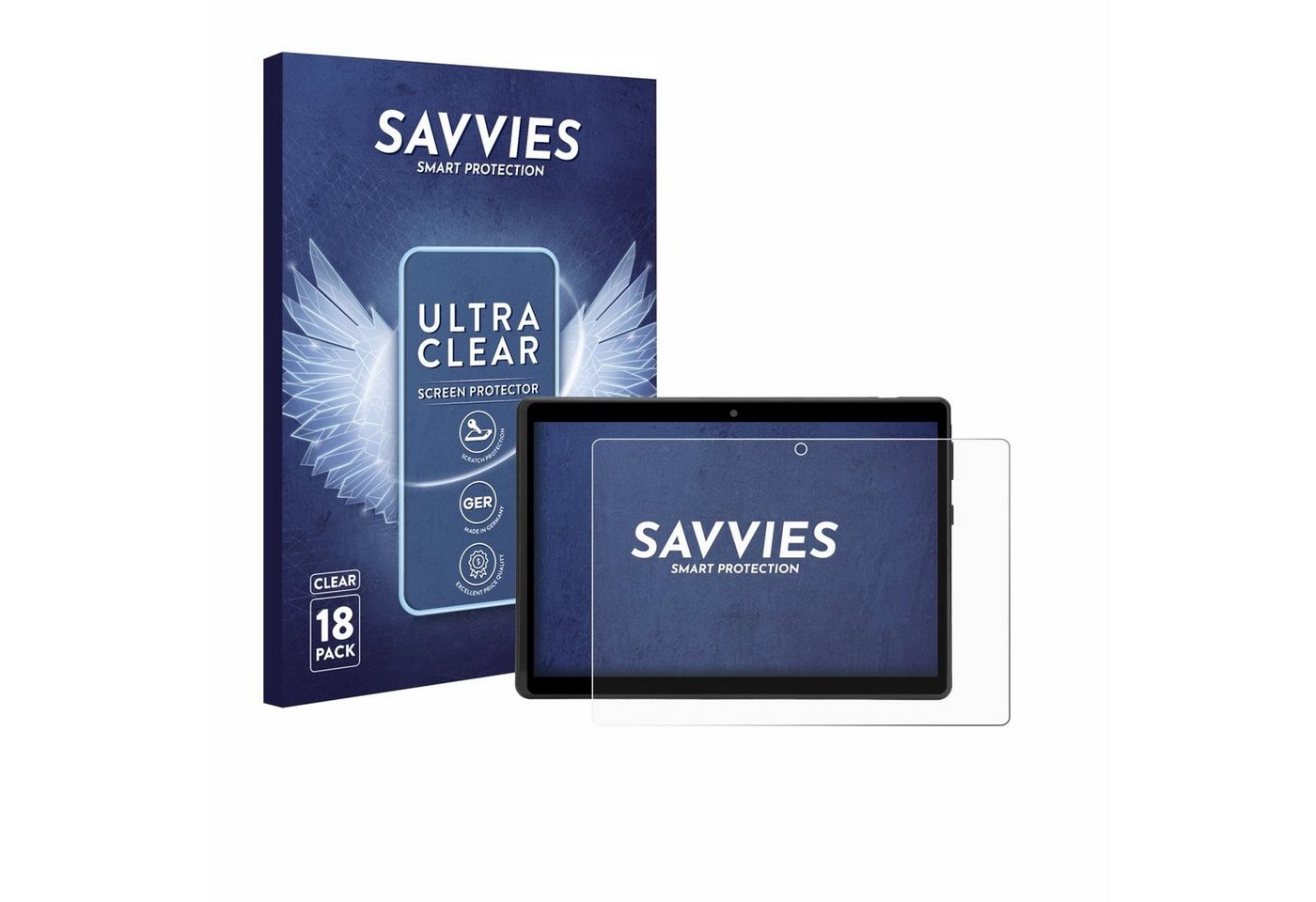 Savvies Schutzfolie für Pusokei Tablet 8, Displayschutzfolie, 18 Stück, Folie klar" von Savvies