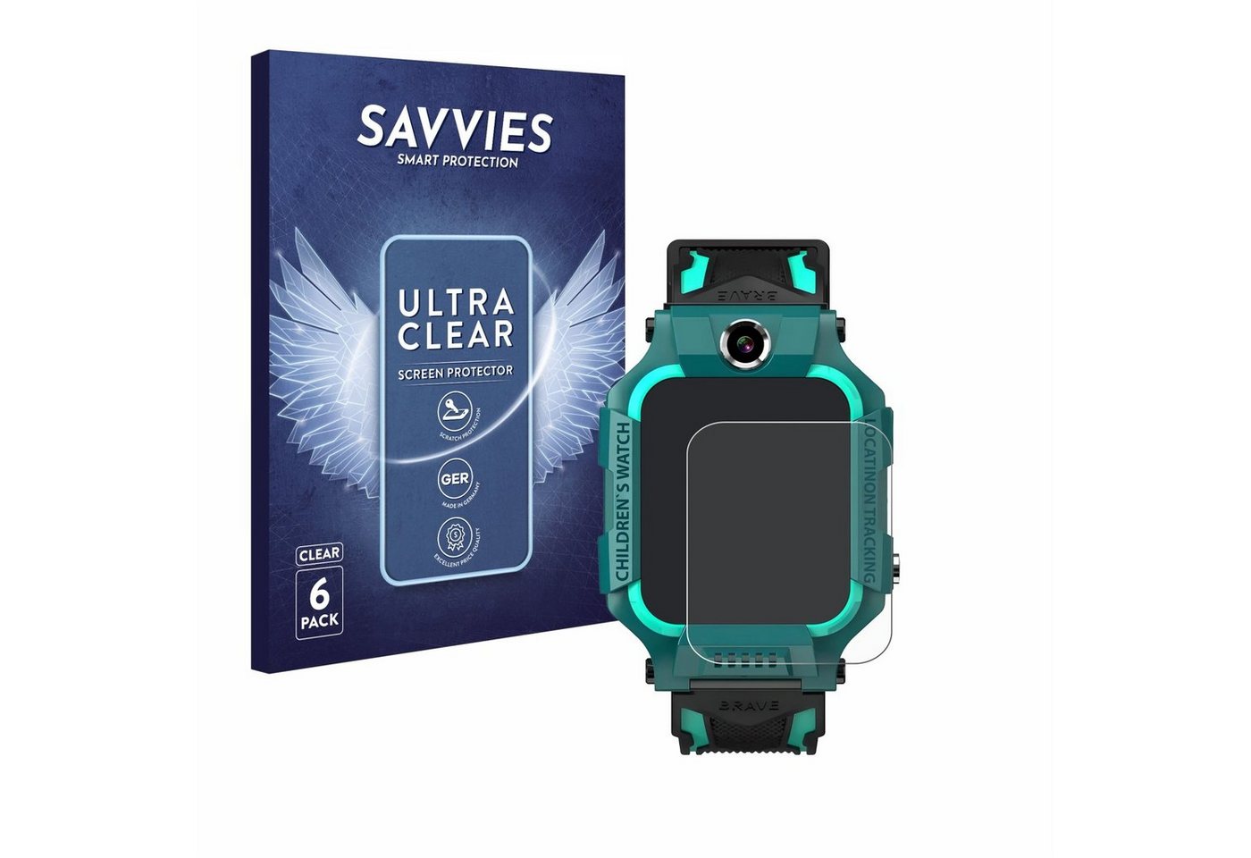 Savvies Schutzfolie für Retoo Smartwatch 1.44, Displayschutzfolie, 6 Stück, Folie klar" von Savvies