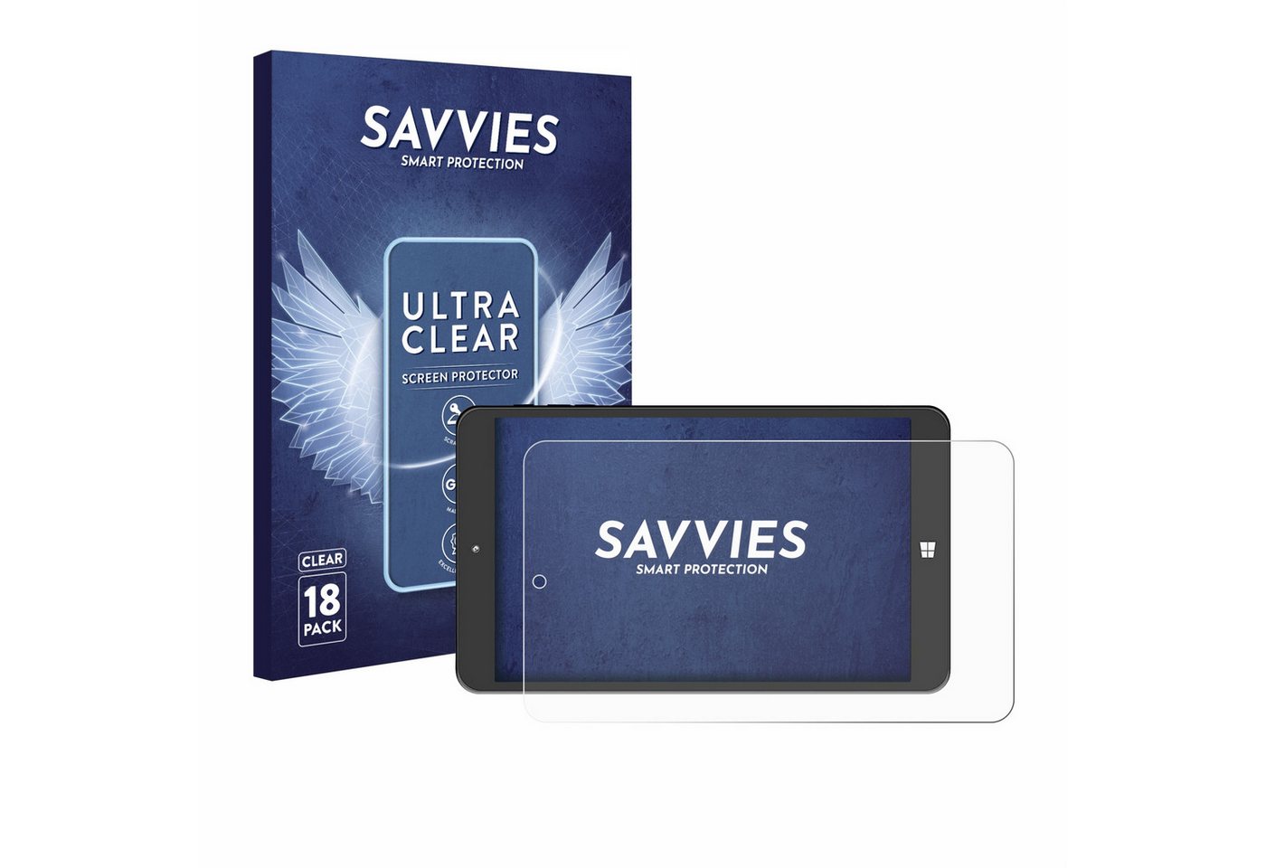 Savvies Schutzfolie für SZTPS Tablet 8, Displayschutzfolie, 18 Stück, Folie klar" von Savvies