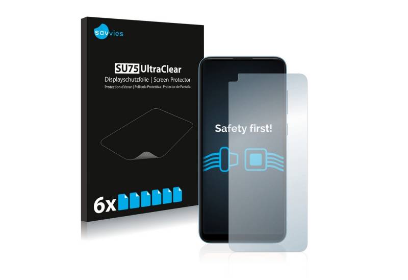Savvies Schutzfolie für Samsung Galaxy A11, Displayschutzfolie, 6 Stück, Folie klar von Savvies