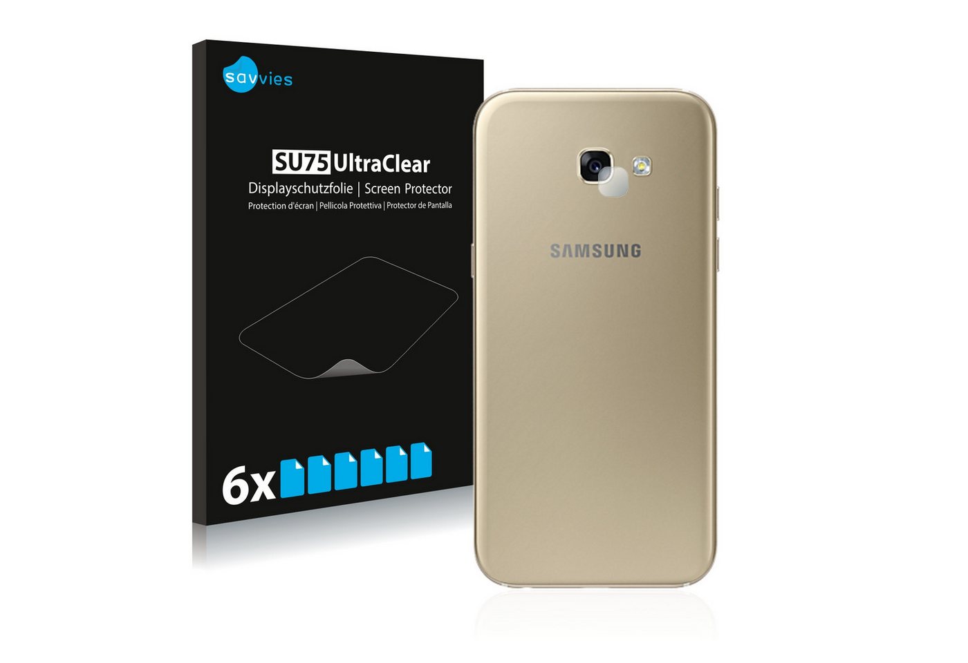 Savvies Schutzfolie für Samsung Galaxy A5 2017 (NUR Kameraschutz), Displayschutzfolie, 6 Stück, Folie klar von Savvies