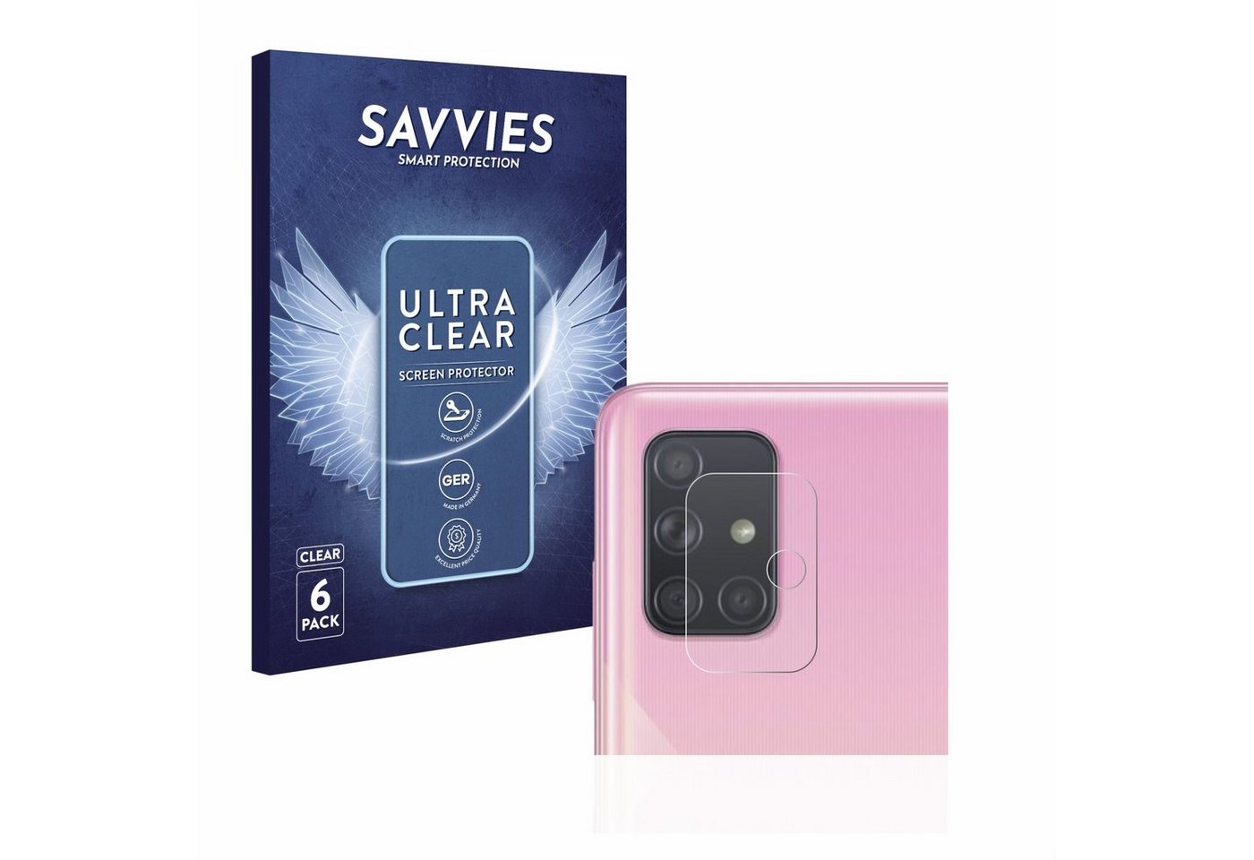 Savvies Displayschutzfolie Schutzfolie für Samsung Galaxy A51 (NUR Kameraschutz), 6 Stück, 6 Stück, Displayschutz Schutz Folie Klar Transparent von Savvies