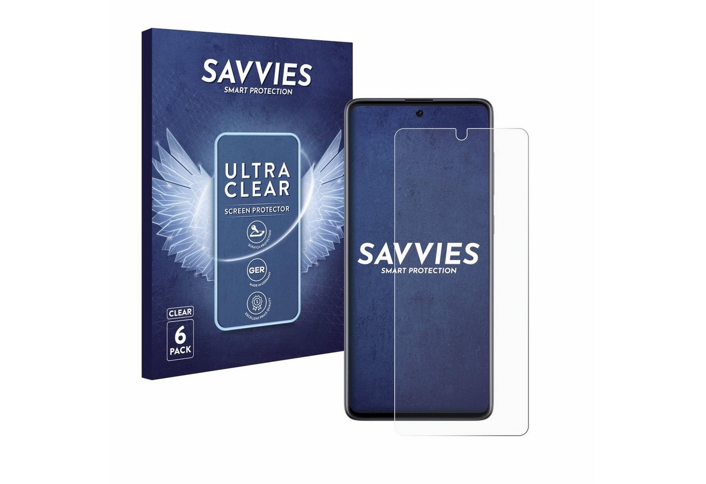 Savvies Schutzfolie für Samsung Galaxy A71, Displayschutzfolie, 6 Stück, Folie klar von Savvies
