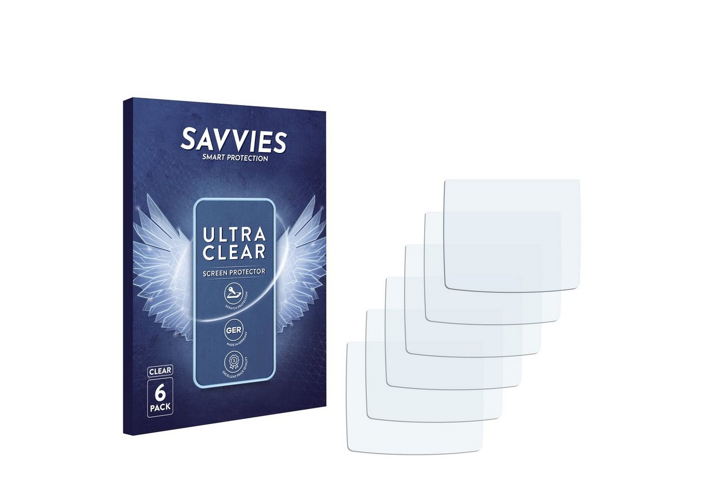Savvies Schutzfolie für Sepura STP9000, Displayschutzfolie, 6 Stück, Folie klar von Savvies